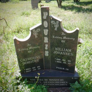 FOURIE William Johannes 1911-1981 &amp; Catherine Dorothy 1912-1987