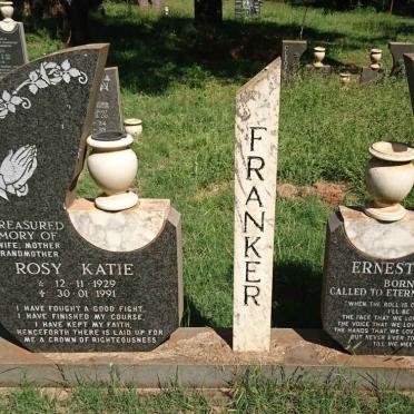 FRANKER Ernest Godfrey 1925-2007 &amp; Rosy Katie 1929-1991