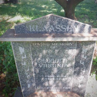 KLAASSEN Charlotte Virginia 1958-1989