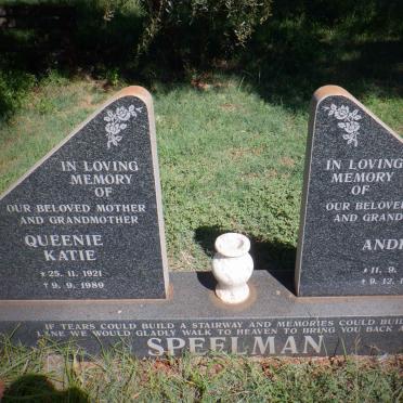 SPEELMAN Andries 1914-1989 &amp; Queenie Katie 1921-1989