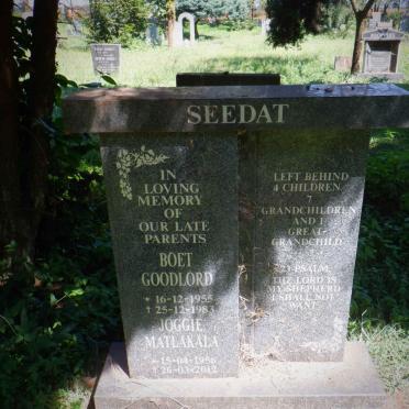 SEEDAT Boet Goodlord 1955-1983 &amp; Joggie Matlakala 1956-2012