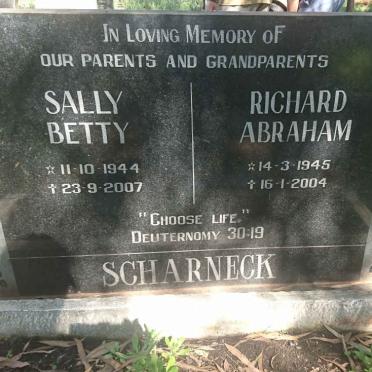 SCHARNECK Richard Abraham 1945-2004 &amp; Sally Betty 1944-2007