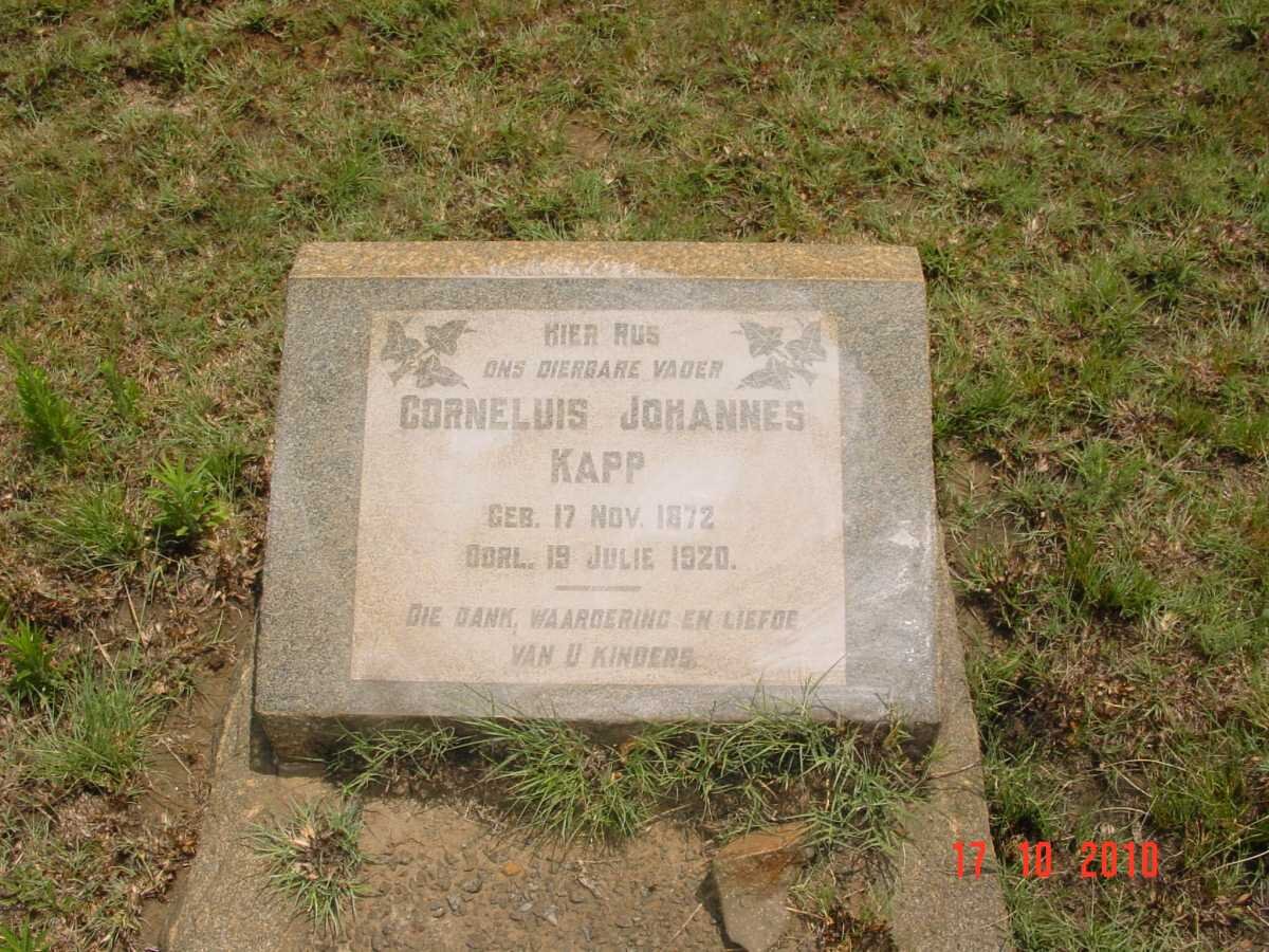 KAPP Corneluis Johannes 1872-1920