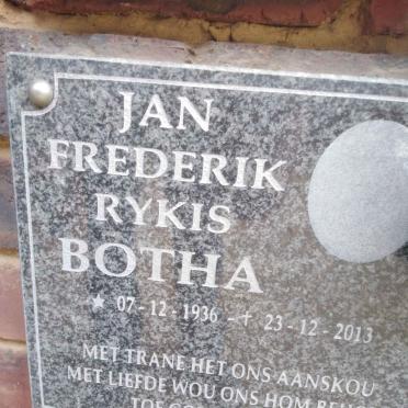 BOTHA Jan Frederik Rykis 1936-2013