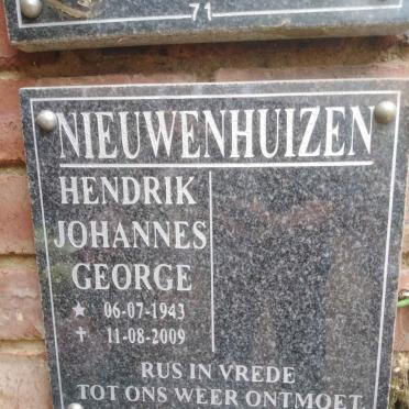 NIEUWENHUIZEN Hendrik Johannes George 1943-2009