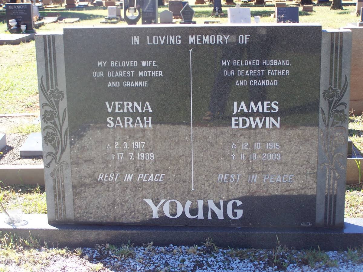 YOUNG James Edwin 1915-2003 &amp; Verna Sarah 1917-1989