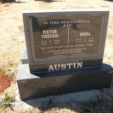 AUSTIN Pieter Theunis 1918-2007  &amp; Emma 1919-2006