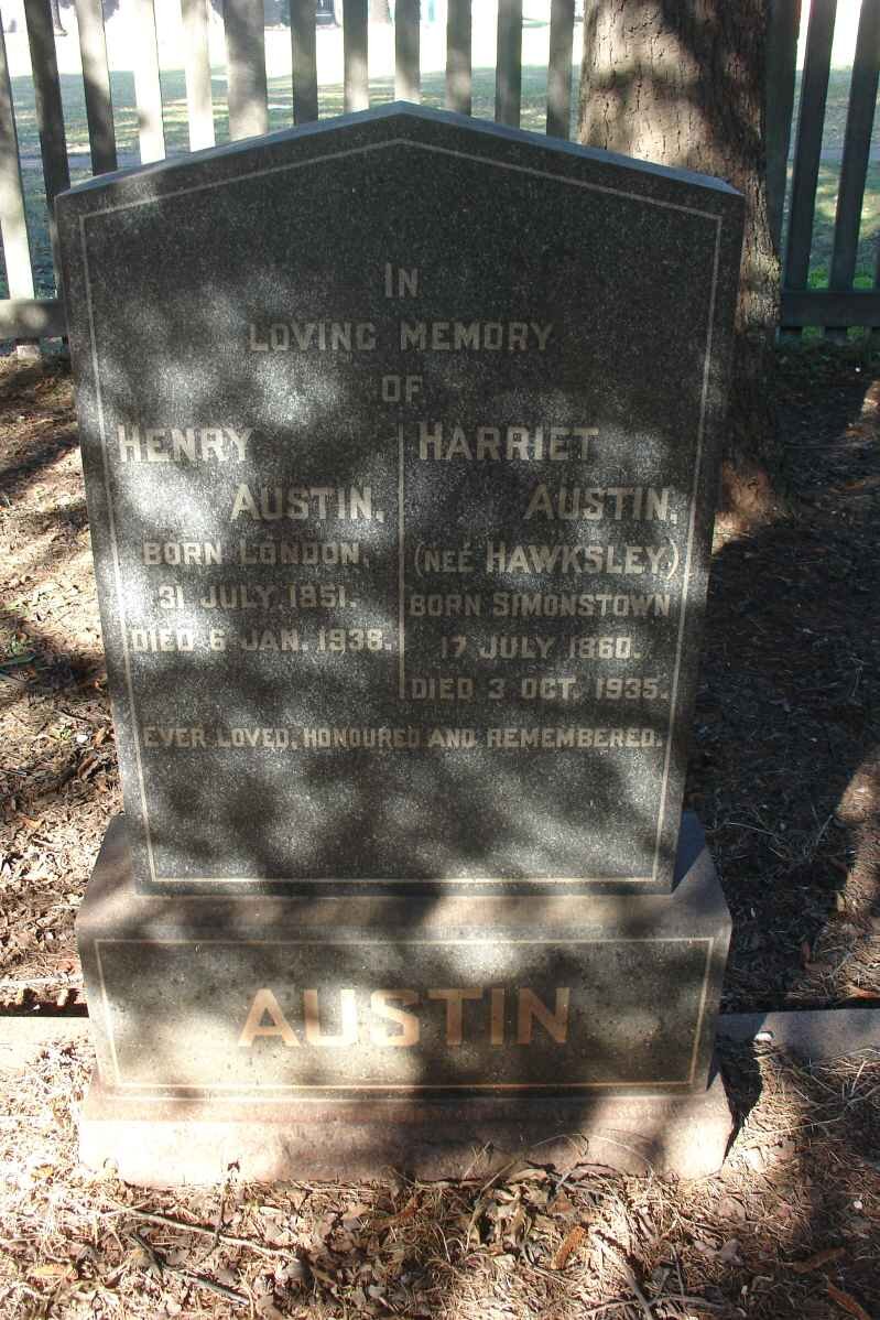 AUSTIN Henry 1851-1938 &amp; Harriet HAWKSLEY 1860-1935