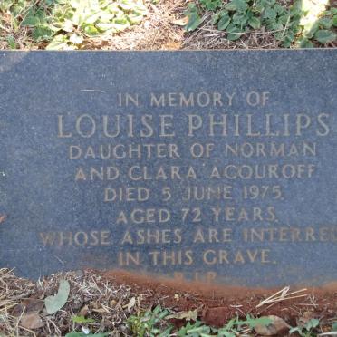 ACQUROFF Norman S. -1938 &amp; Clara -19?1 :: PHILLIPS Louise -1975 