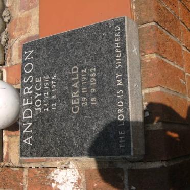 ANDERSON Gerald 1912-1982 &amp; Joyce 1916-1978 