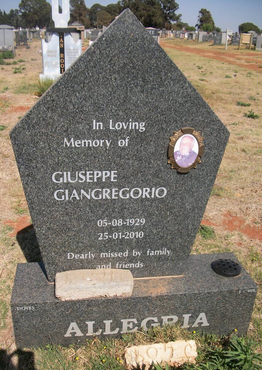 ALLEGRIA Giuseppe Giangregorio 1929-2010
