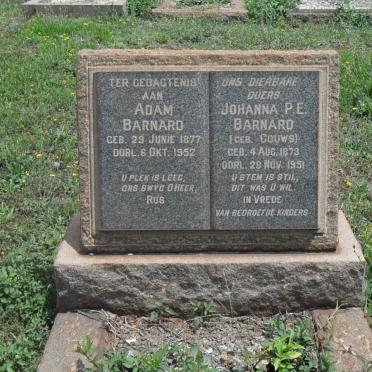 BARNARD Adam 1877-1952 &amp; Johanna P.E. GOUWS 1873-1951