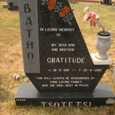 BATHO Tsotetsi Grattitude 1981-2002