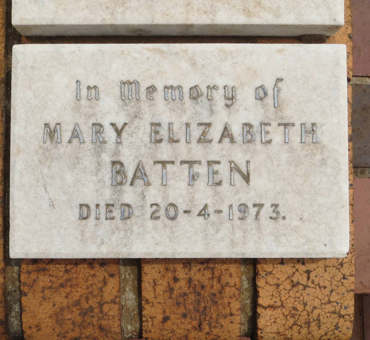 BATTEN Mary Elizabeth -1973