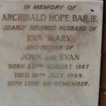 BAILIE Archibald Hope 1887-1949