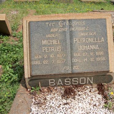 BASSON Michiel Petrus 1877-1957 &amp; Petronella Johanna 1886-1958