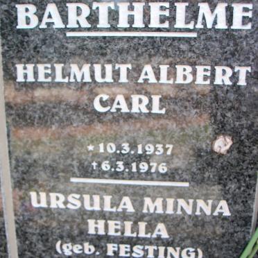 BARTHELME Helmut Albert Carl 1937-1976 &amp; Ursula Minna Hella FESTING 1942-1991