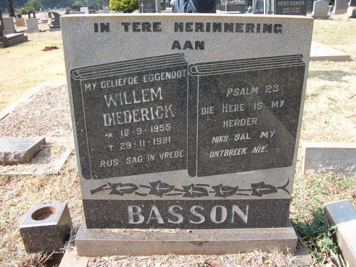 BASSON Willem Diederick 1955-1981