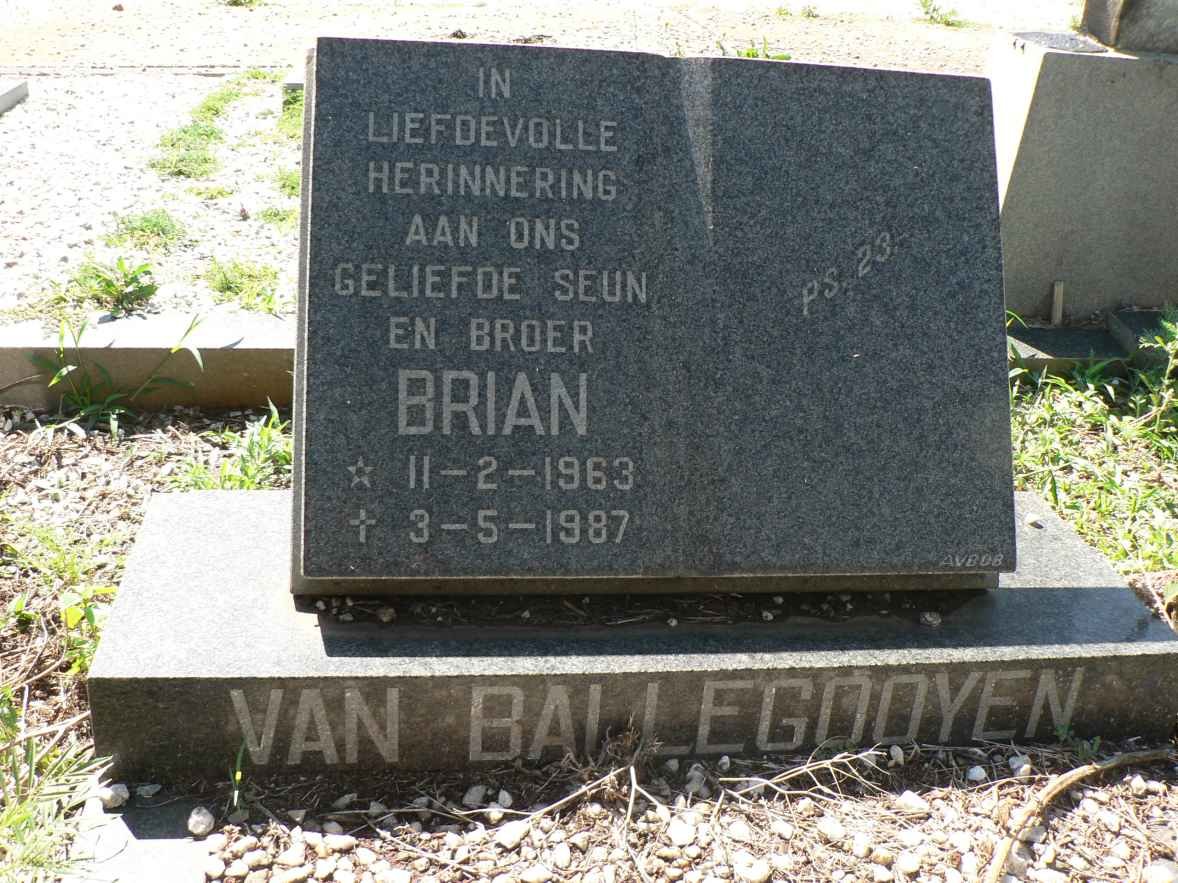 BALLEGOOYEN Brian, van 1963-1987