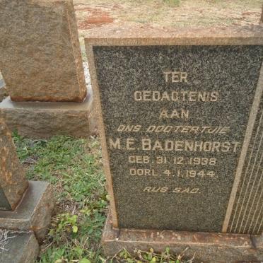 BADENHORST M.E. 1938-1944