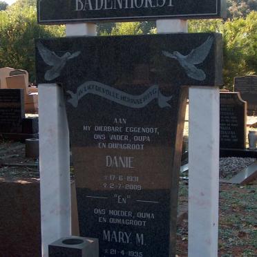 BADENHORST Danie 1931-2009 &amp; Mary M. 1935- 