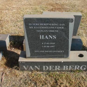BERG Hans, van der 1949-1997