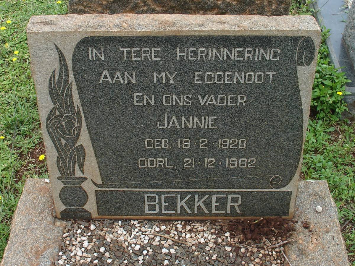 BEKKER Jannie 1928-1962