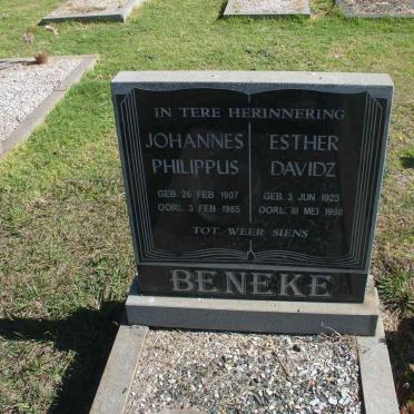 BENEKE Johannes Philippus 1907-1985 &amp; Esther Davidz 1923-1998