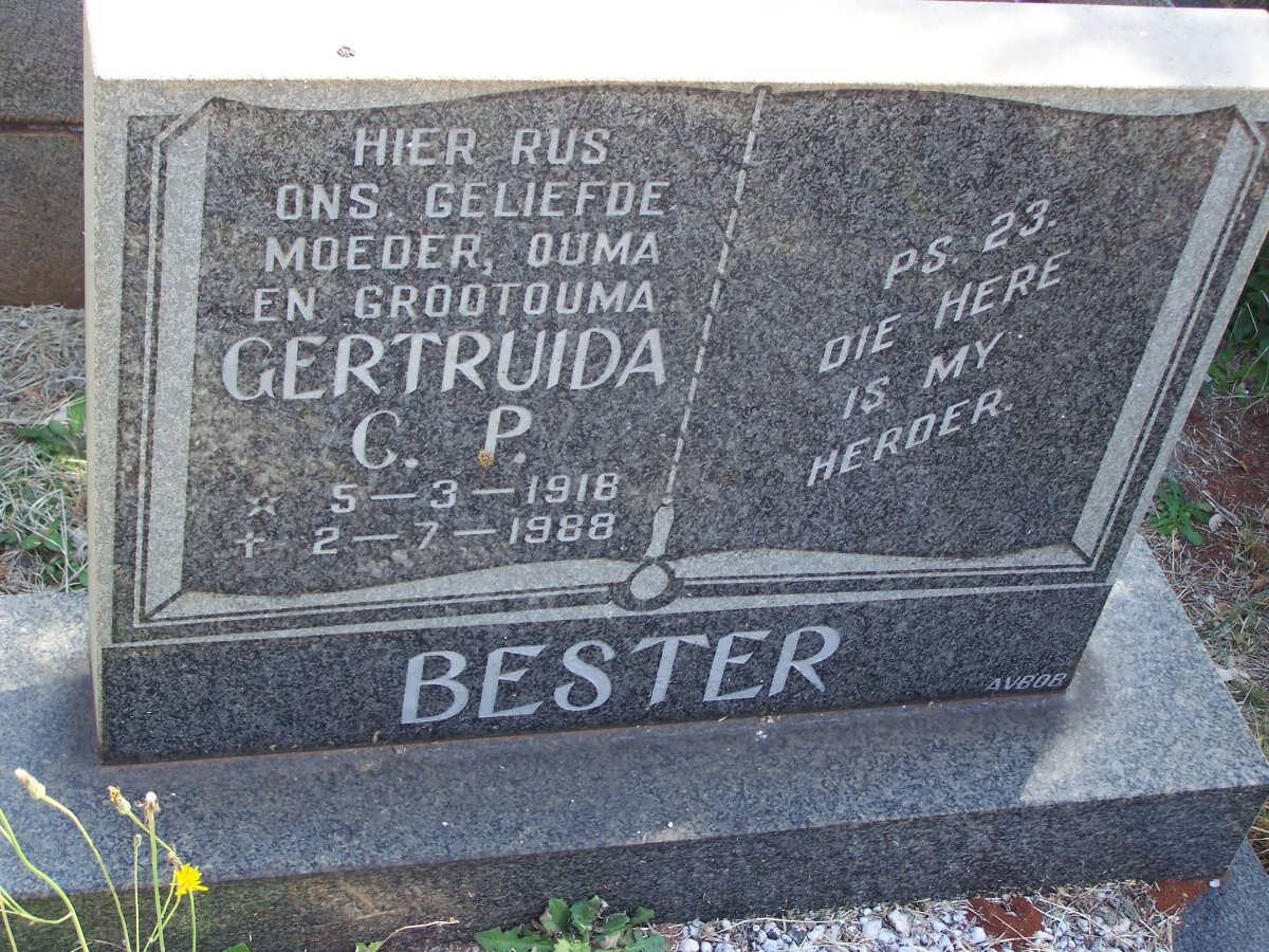 BESTER Gertruida C,P. 1918-1988