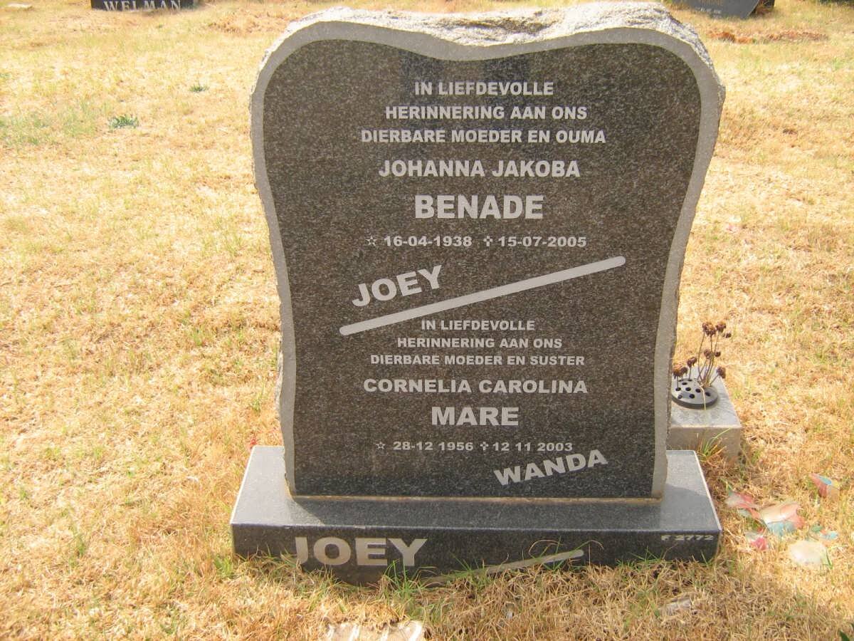 BENADE Johanna Jakoba 1938-2005 :: MARE Cornelia Carolina 1956-2003