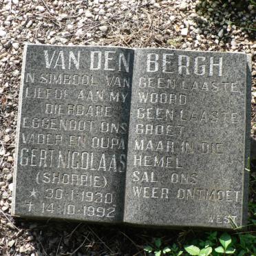 BERGH Gert Nicolaas, van den 1930-1992
