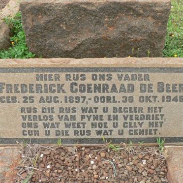 BEER Frederick Coenraad, de 1897-1945