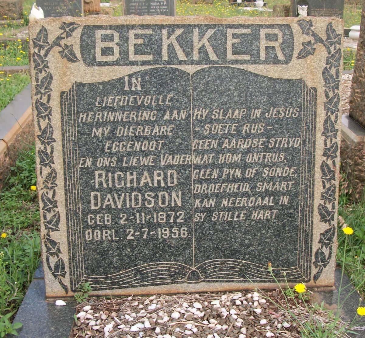 BEKKER Richard Davidson 1872-1956