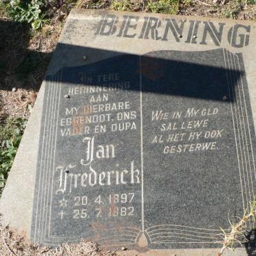BERNING Jan Frederick 1897-1982