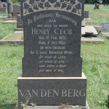 BERG Henry Cecil 1932-1952