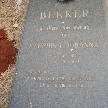 BEKKER Stephina Johanna 1914-1994