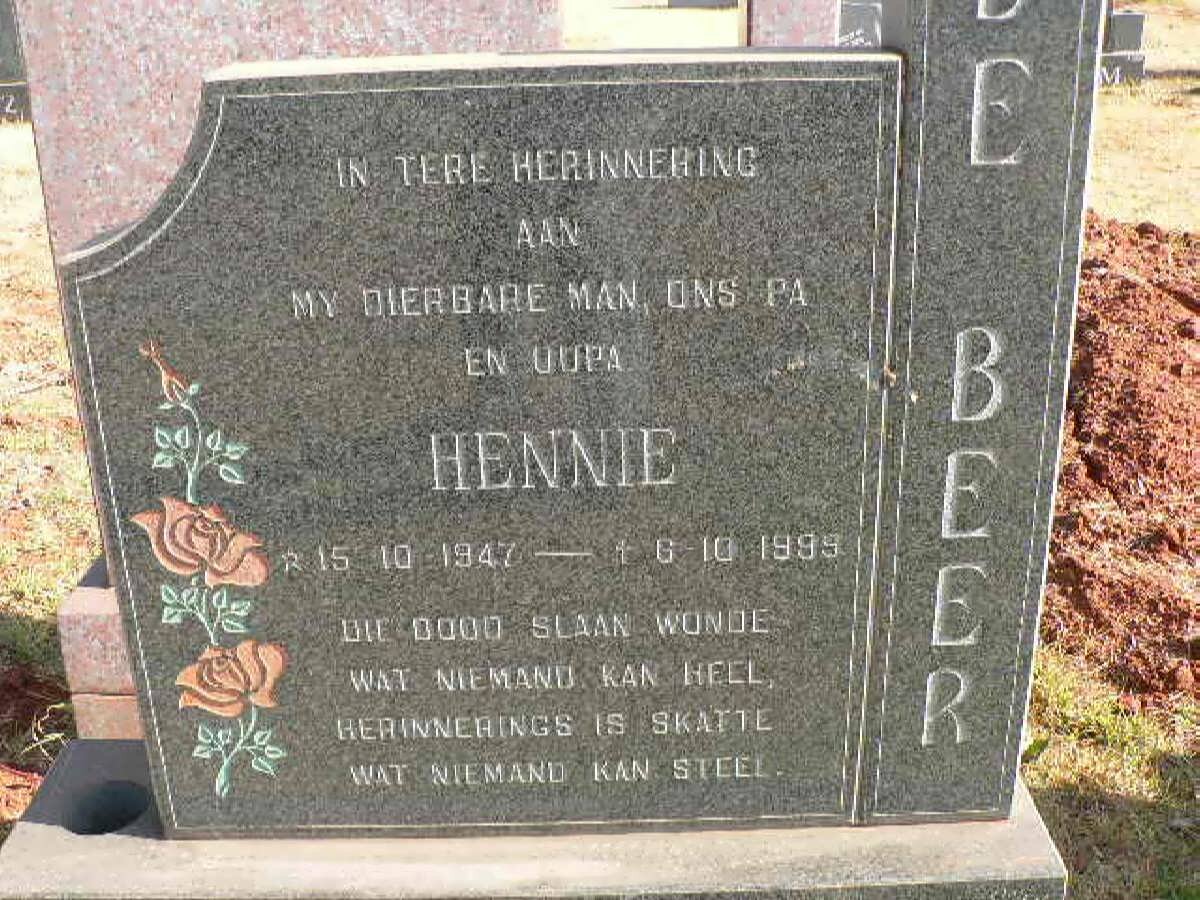 BEER Hennie, de 1947-1999