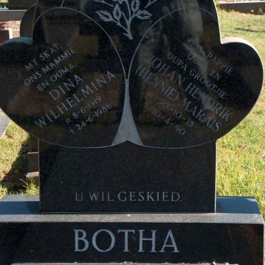 BOTHA Johan Hendrik Marais 1915-1990 &amp; Dina Wilhelmina 1919-1986
