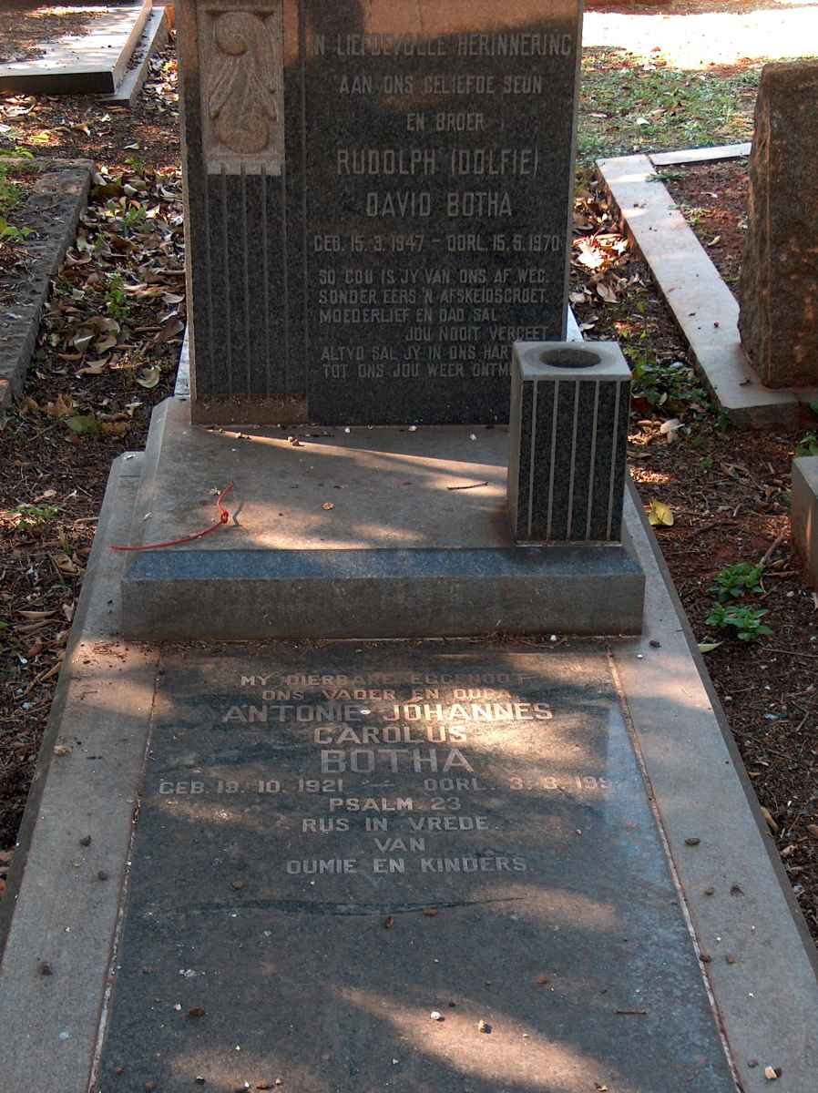 BOTHA Antonie Johannes Carolus 1921-199? :: BOTHA Rudolf David 1947-1970