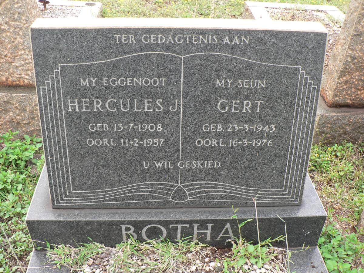 BOTHA Hercules J. 1908-1957 :: BOTHA Gert 1943-1976