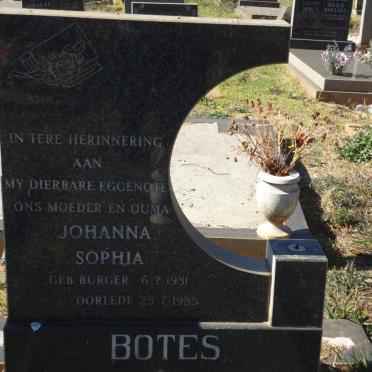 BOTES Johanna Sophia 1931-1985