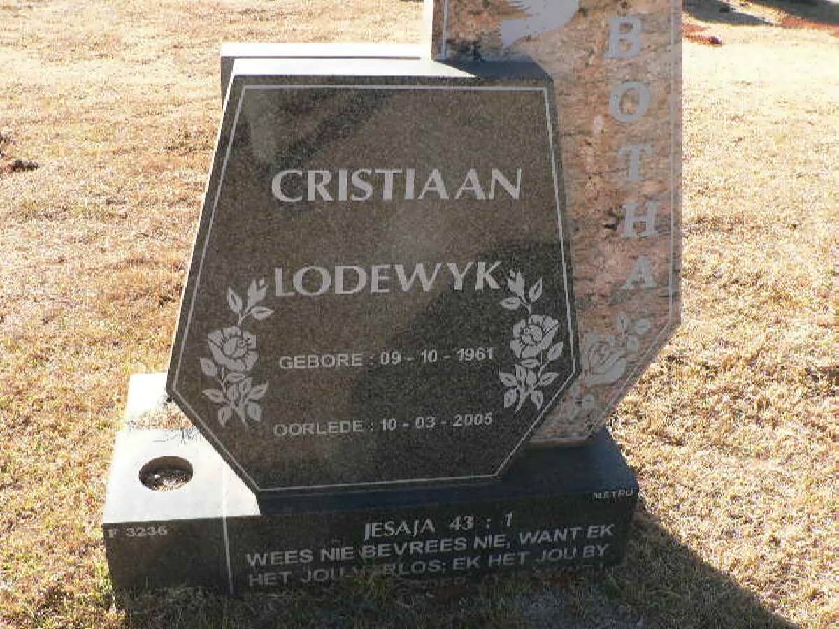 BOTHA Cristiaan Lodewyk 1961-2005