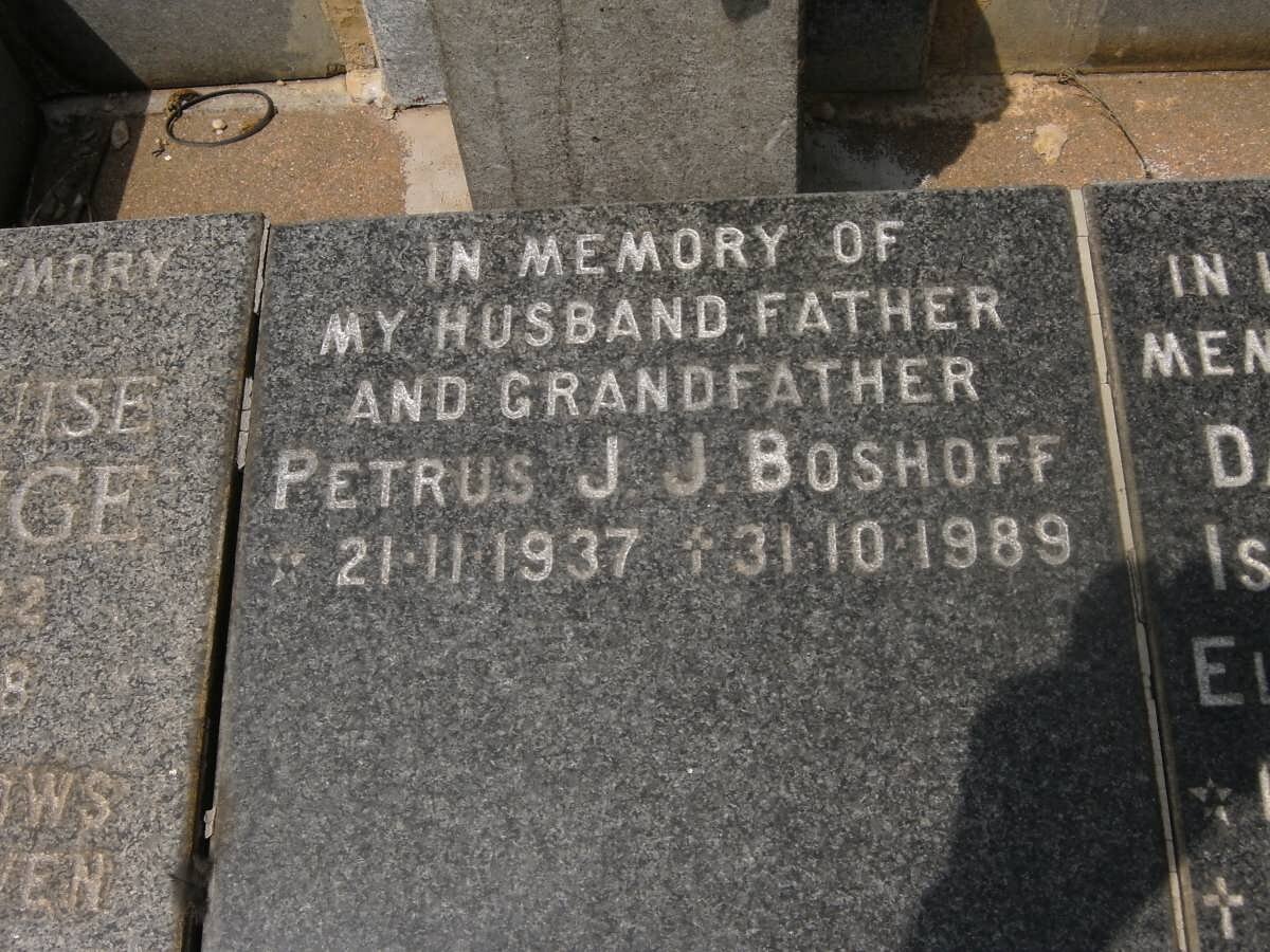 BOSHOFF Petrus J.J. 1937-1989