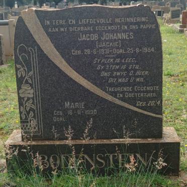 BODENSTEIN Jacob Johannes 1931-1954 &amp; Marie 1930-