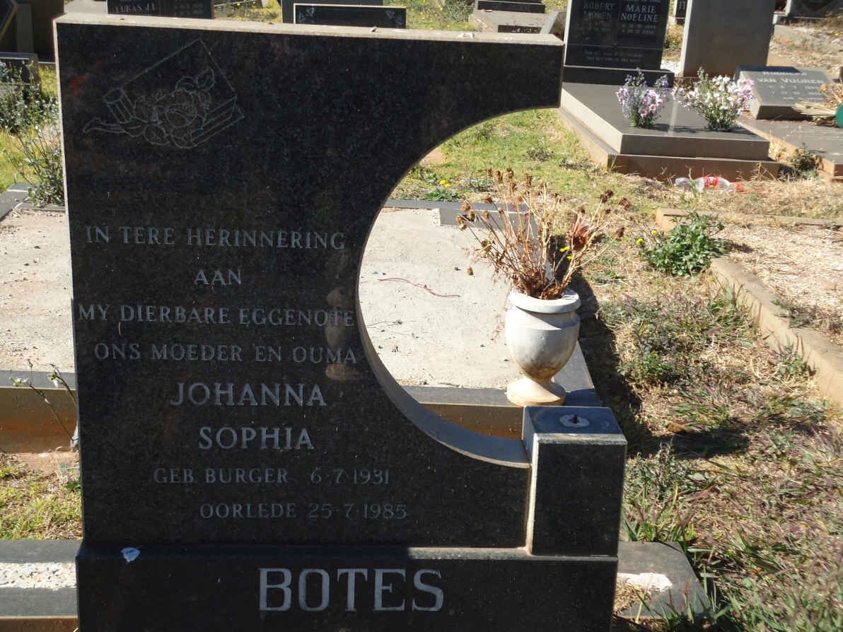 BOTES Johanna Sophia 1931-1985