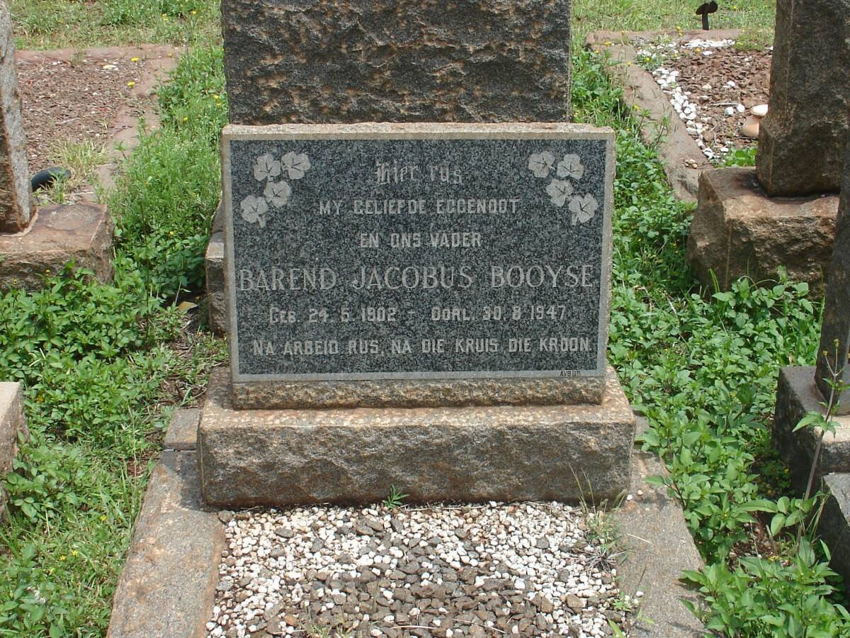 BOOYSE Barend Jacobus 1902-1947