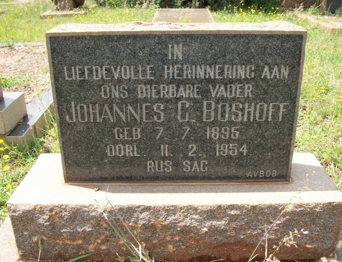 BOSHOFF Johannes C. 1895-1954