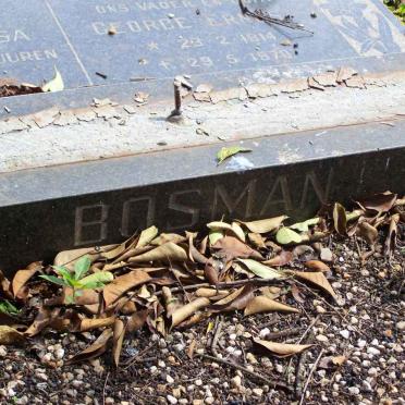 BOSMAN George Ernest 1914-1970 &amp; Martha Louisa JANSEN VAN VUUREN 1914-1993