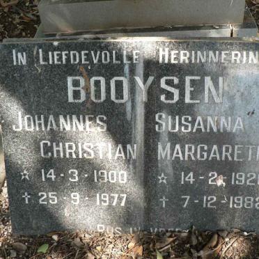 BOOYSEN Johannes Christian 1900-1977 &amp; Susanna Margaretha 1920-1982