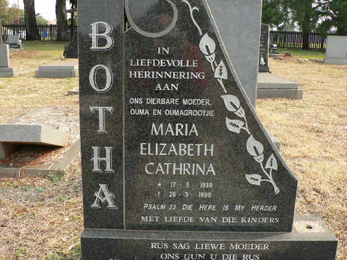 BOTHA Maria Elizabeth Cathrina 1930-1999